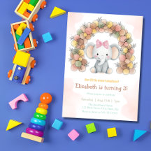 Cute Baby Elephant Balloon Arch Birthday