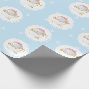 Cute Baby Elephant Birthday Wrapping Paper