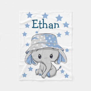 Cute Baby Elephant Boy  Fleece Blanket