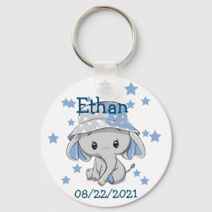 Cute Baby Elephant Boy   Key Ring