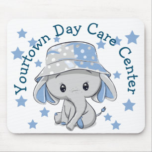 Cute Baby Elephant Boy Mouse Pad