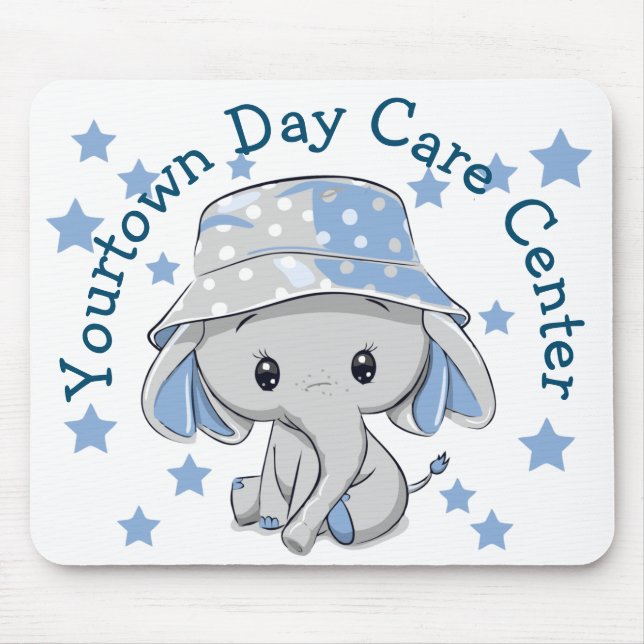 Cute Baby Elephant Boy   Mouse Pad (Front)