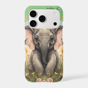 Cute Baby Elephant Calf Wildflower Wanderlust