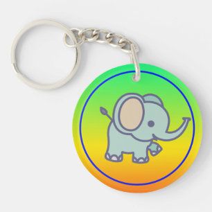 Cute Baby Elephant Cartoon-47767 Key Ring