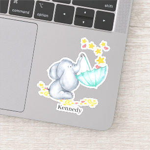 Cute Baby Elephant Catching Falling Stars Vinyl