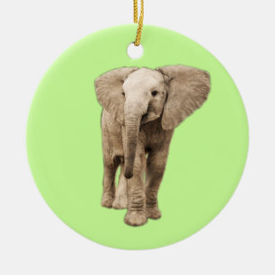 Cute Baby Elephant Ceramic Ornament