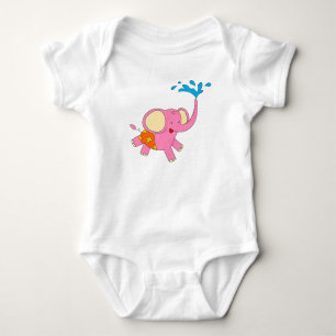 Cute Baby Elephant Design Element Baby Bodysuit