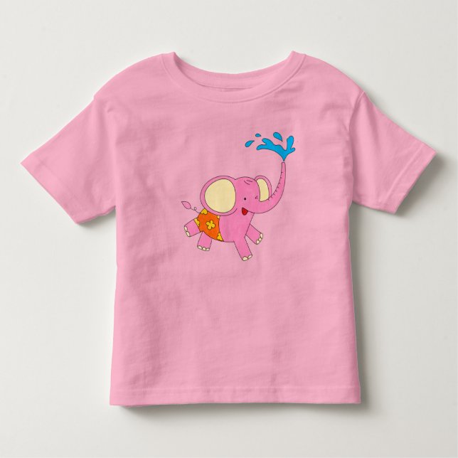 Cute Baby Elephant Design Element Toddler T-Shirt (Front)