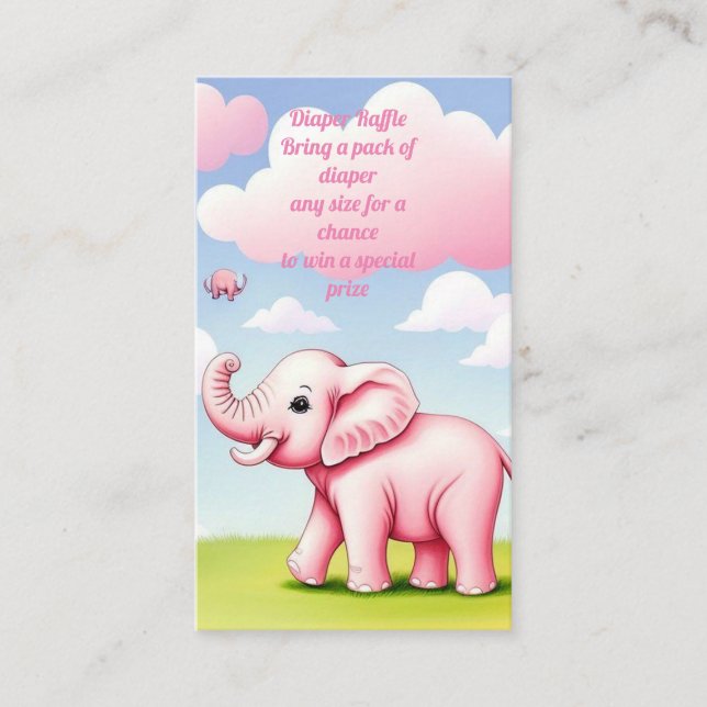 Cute Baby Elephant Enclosure Card (Front)