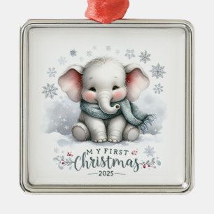 CUTE BABY ELEPHANT FOR MY FIRST CHRISTMAS METAL ORNAMENT