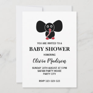 Cute Baby Elephant Gender Neutral Baby Shower Invitation