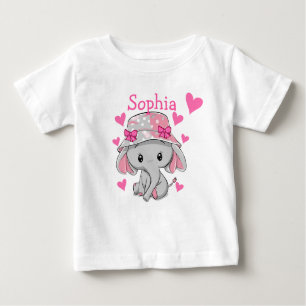 Cute Baby Elephant Girl Baby T-Shirt