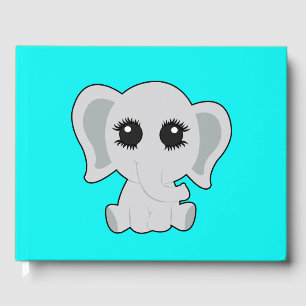 Cute baby elephant guest book