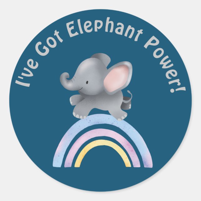 "Cute baby elephant kids stickers (Front)