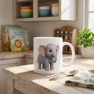 Cute Baby Elephant Nursery Cartoon Coffee Mug