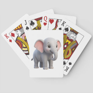 Cute Baby Elephant Nursery Cartoon Playing Cards