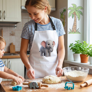 Cute Baby Elephant Nursery Cartoon Standard Apron