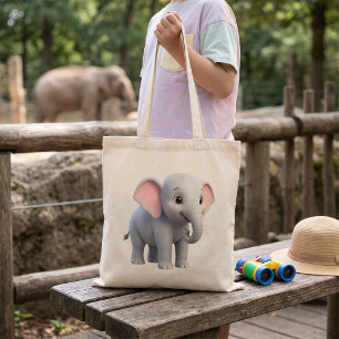 Cute Baby Elephant Nursery Cartoon Tote Bag