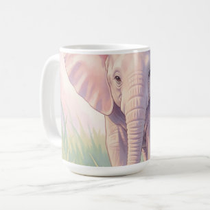Cute Baby Elephant Pastel Meadow Coffee Mug