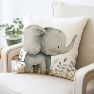 Cute Baby Elephant Pillow, Baby Animal Cushion