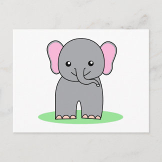 Cute baby elephant postcard