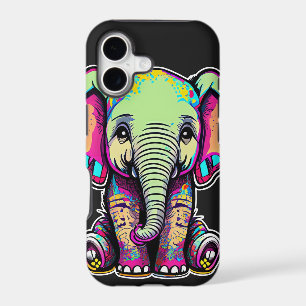 Cute Baby Elephant sitting digital illustration
