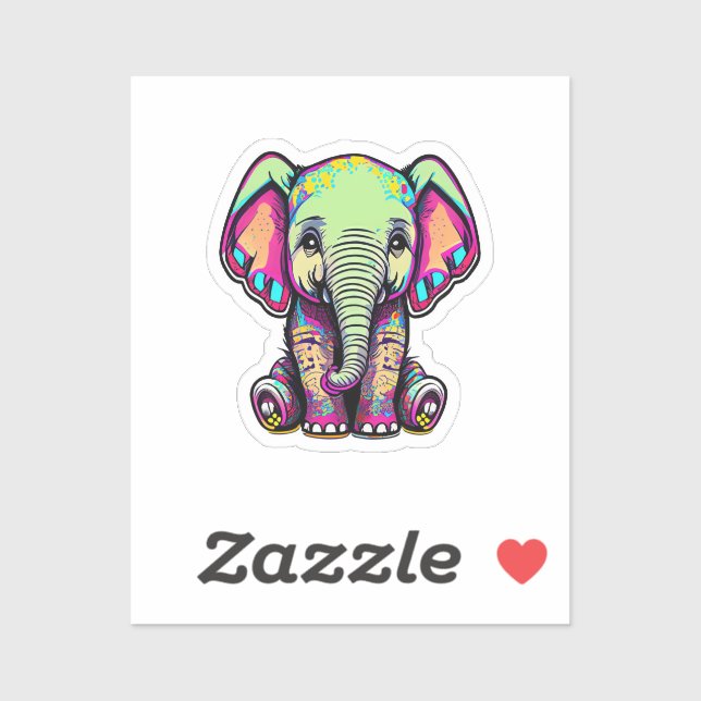 Cute Baby Elephant sitting digital illustration (Sheet)