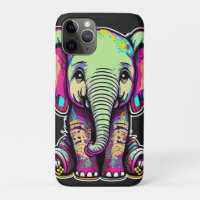 Cute Baby Elephant sitting digital illustration