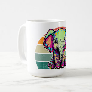 Cute Baby Elephant sitting digital illustration Coffee Mug