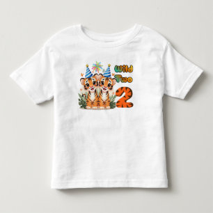 Cute Baby Elephant & Tiger Safari Birthday T-Shirt