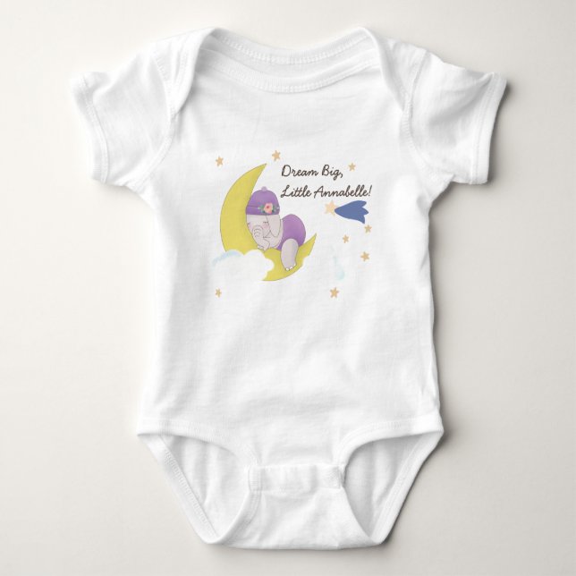 Cute Baby Elephant Twinkle Star Dream Big Custom Bodysuit (Front)
