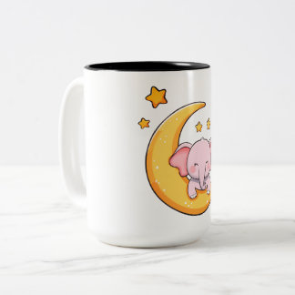 Cute baby elephant Two-Tone coffee mug