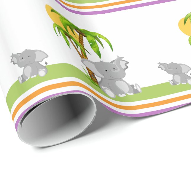 Cute Baby Elephant Wrapping Paper (Roll Corner)