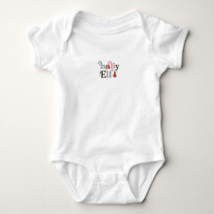 Cute Baby Elf Christmas Quote Bodysuit