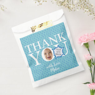 Cute baby face 1st birthday part Blue Stars Favour Bag