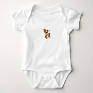 Cute Baby Fawn Cartoon Woodland Deer Nursery Illus Bodysuit