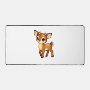 Cute Baby Fawn Cartoon Woodland Deer Nursery Illus Desk Mat