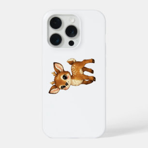 Cute Baby Fawn Cartoon Woodland Deer Nursery Illus iPhone 15 Pro Case