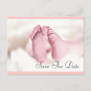 Cute Baby Feet Announcement Postcard