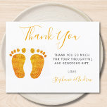 Cute Baby Feet Baby Shower Thank You  Postcard<br><div class="desc">This Baby Shower Thank You Postcard is decorated with modern typography and cute gold glitter baby's feet. Easily customisable. To customise further use the Design Tool to edit the font, font size, or colour. Because we create our artwork you won't find this exact image from other designers. Original Watercolor ©...</div>