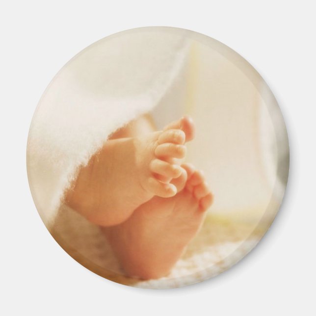 Cute Baby Feet Little Baby Feet Wrapped Blanket Magnet (Front)