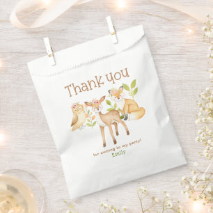 Cute Baby Forest Animals Birthday Thank You Favour Bag