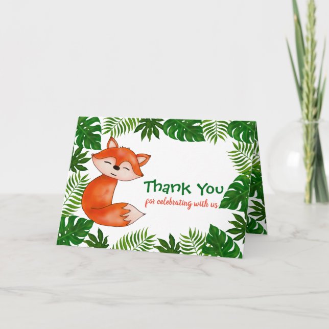 Cute Baby Fox | Baby Shower | Thank You (Front)