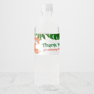Cute Baby Fox | Baby Shower | Thank You Water Bottle Label