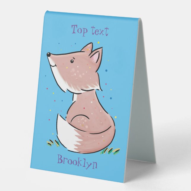Cute baby fox cartoon illustration (Front)