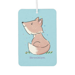 Cute baby fox cartoon illustration car air freshener