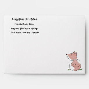 Cute baby fox cartoon illustration envelope