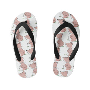 Cute baby fox cartoon illustration kid's thongs