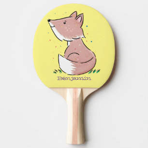 Cute baby fox cartoon illustration ping pong paddle