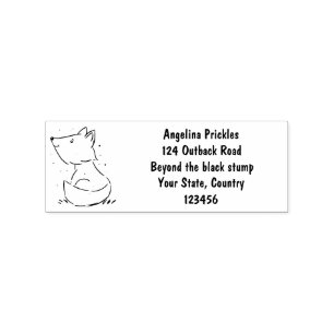 Cute baby fox cartoon illustration rubber stamp